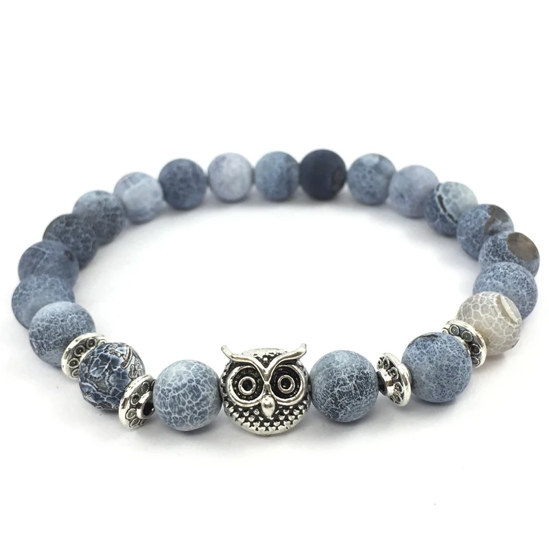 

Fashion Tiger Eye Lion Head Beads Bracelets Owl Buddha Bracelets Bangles Charms Natural Stone Bracelets Yoga Jewelry Women Men