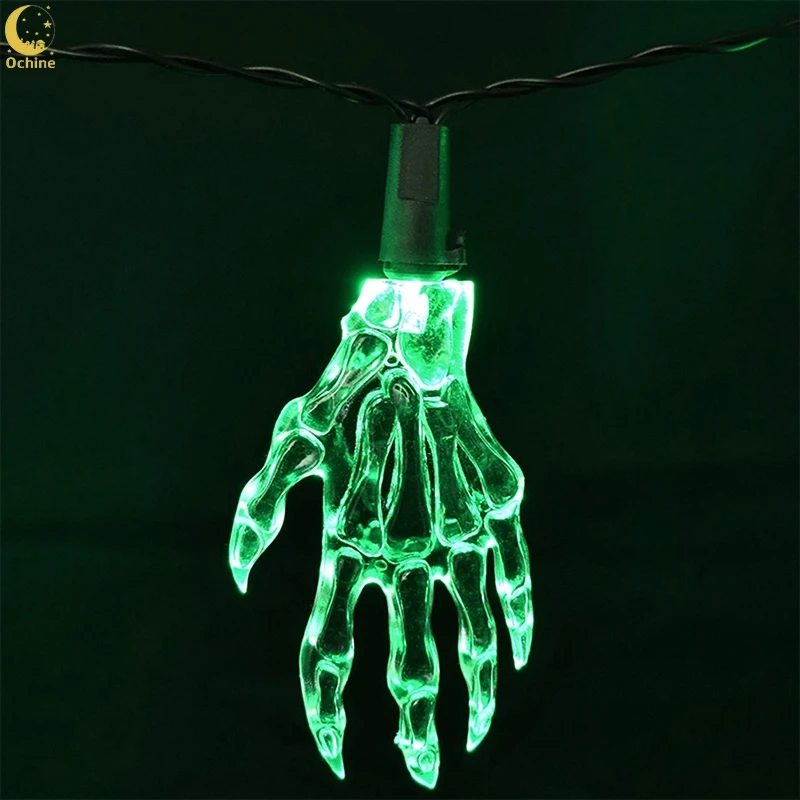 

Ochine Skeleton Hand Mini Led Light String 3 Colors Light 10 LED Party Decoration Lights Halloween
