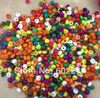 

Mixed colors Round Shape Wood Beads Wholesales, 3X4mm DIY Wood beads Wholesales, 1000pcs/lot