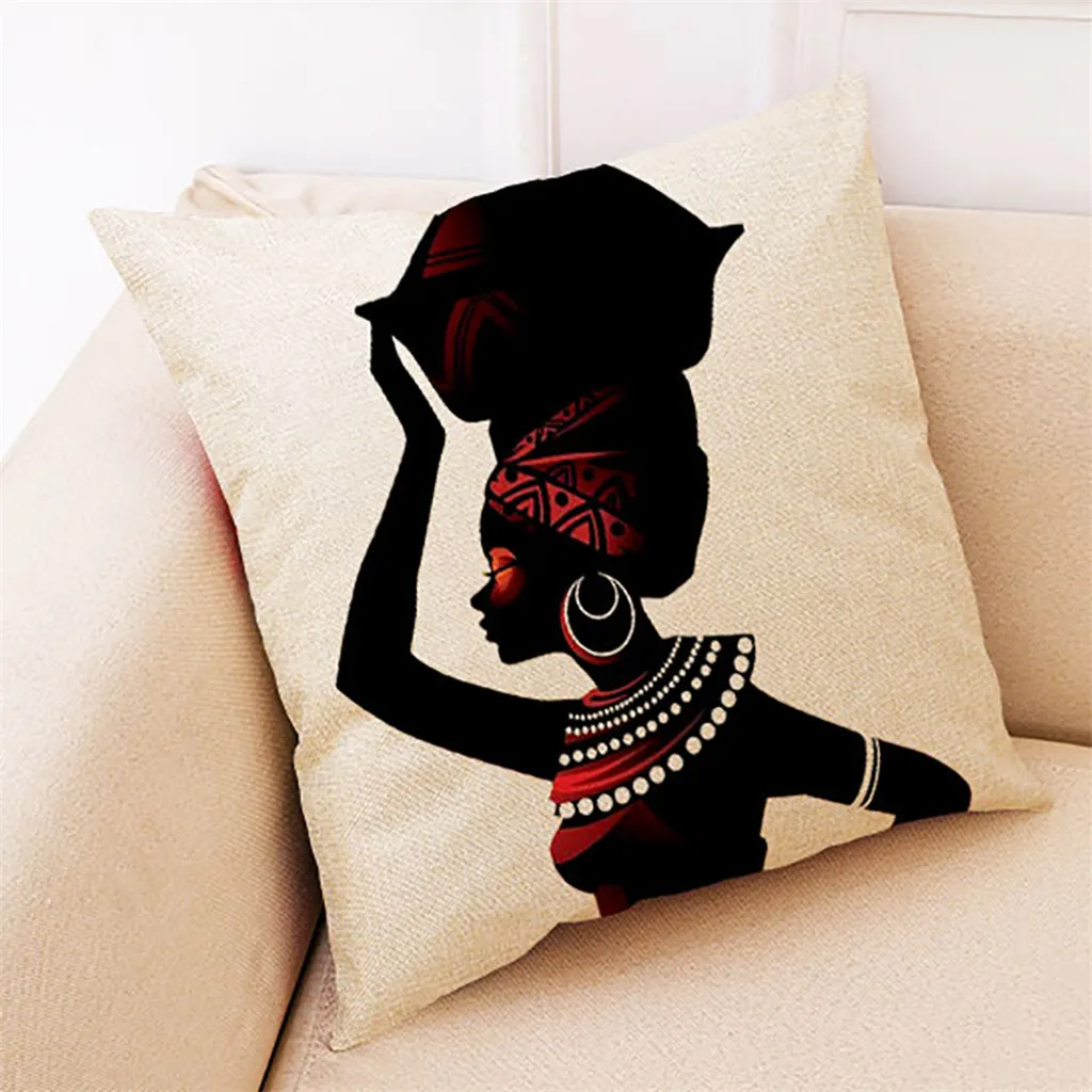 

Home Decor Cushion Cover African Women Pillowcase Throw Pillow Covers Household Hotel Brand new Pillow Case kussens Hot Sale