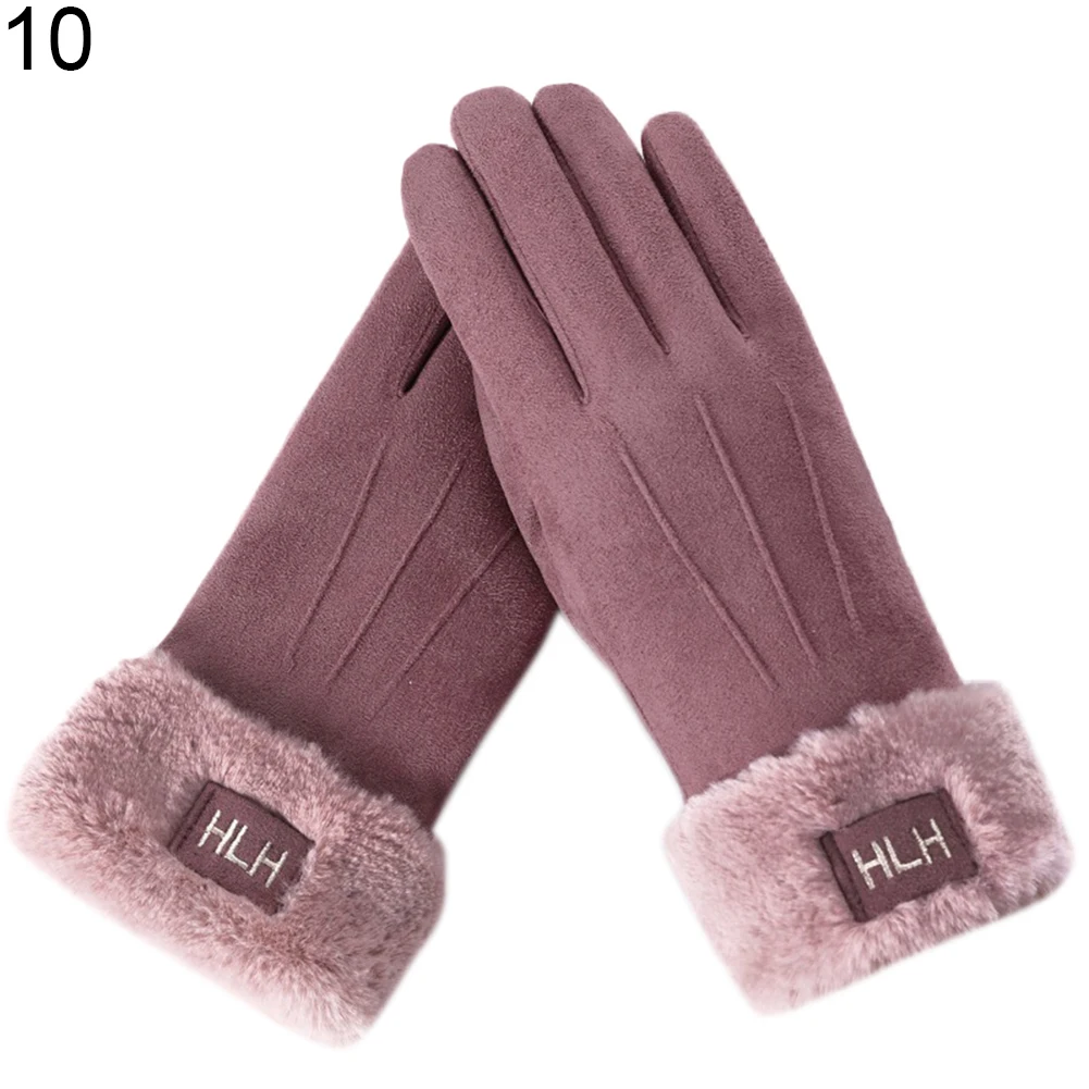 Женские Модные уличные милые зимние мягкие теплые варежки из искусственной замши перчатки Новые
