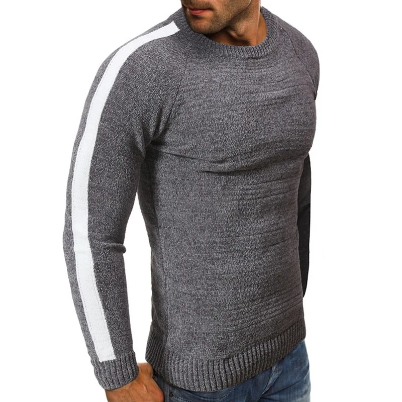 CALOFE Men's Round Neck Male Slim Sweaters Autumn Winter Running Sports