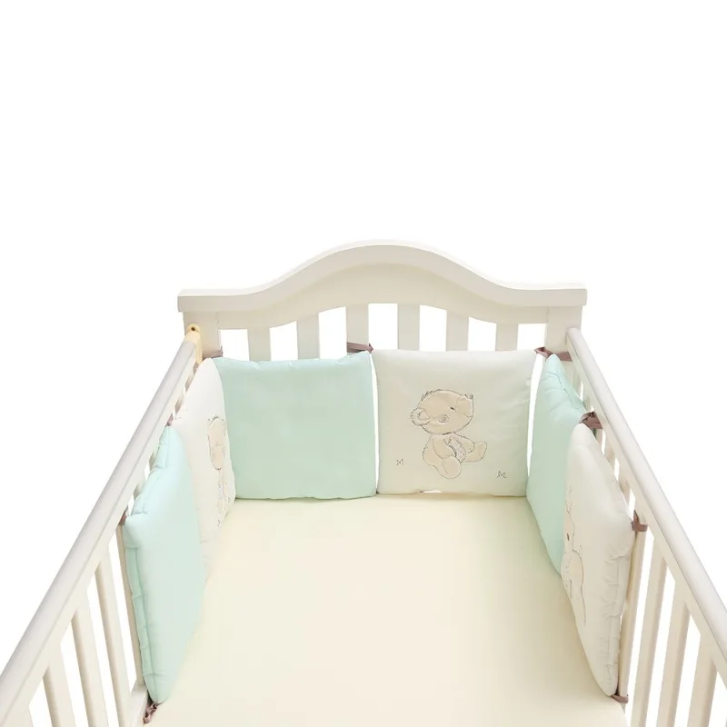 Удобные детские накладка на перила кроватки мультфильм бамперы для ребенка кровать детская кроватка хлопок младенческой бампер постельные принадлежности - Цвет: F