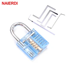 NAIERDI Mini Transparent Visible Pick coupe pratique cadenas serrure avec clé cassée enlever crochet extracteur serrurier clé outil