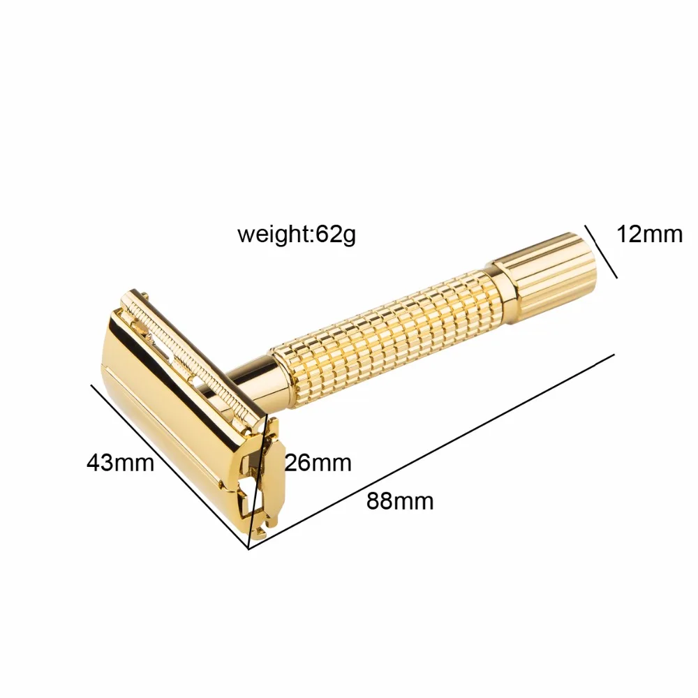 Острая Мужская бритва классический безопасности бритвы латунная ручка Хромированная ручка бабочка бритвенный станок бритва с двойным