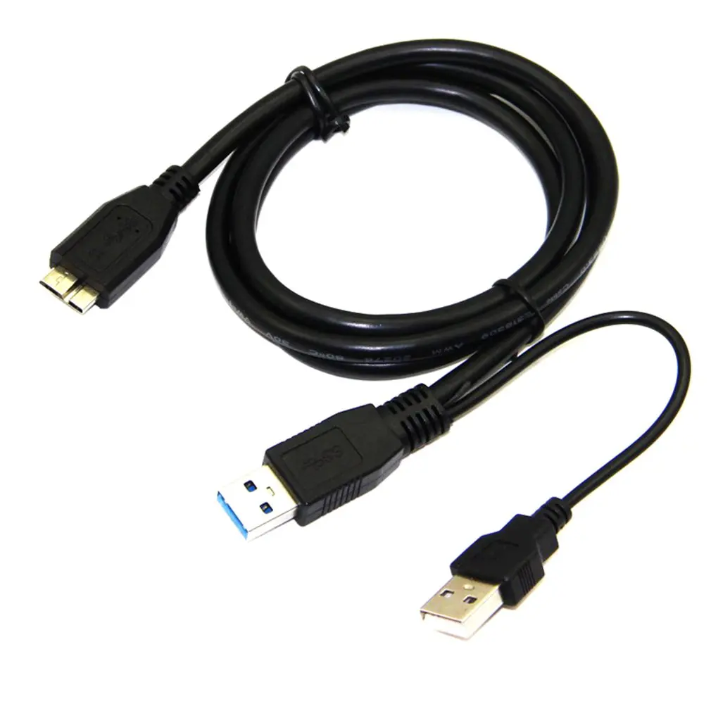 0,6 м/1 м Dual USB 3,0 A Male к Micro B Y ЧЕРНЫЙ Мощность кабель передачи данных мобильного жесткого диска 2-разъем Y-дизайн