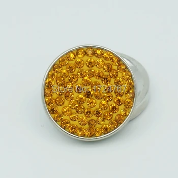 

New KS0018 handmade Topaz rhinestone snap buttons Stainless buttons 20MM fit snap bracelets jewelry charm