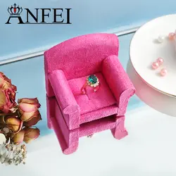 ANFEI серый ткань для хранения ювелирных изделий Организатор Свадебный перстень упаковка для показа для оформлен Show Экспонент кольцо Дисплей