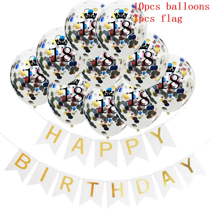 

11Pcs Glitter Balloons Sequins Balloons Gold Helium Balloons Happy Birthday Flag Wedding Engagement Party Events DIY Decoratio