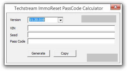 Techstream ImmoReset PassCode Keygen для Toyota версии 8.00.034-13.00.XXX
