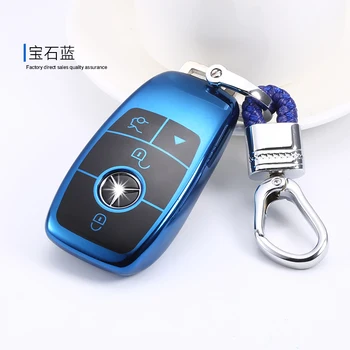 

TPU Car Key Cover Case Shell Bag Protective Key Ring For Mercedes Benz 2017 E Class W213 2018 S class Accessories Car styling