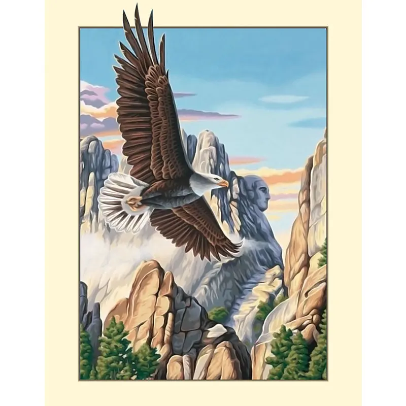 DIY 5D Diamond Painting Soaring Eagle Cross Stitch Mosaic Embroidery Landscape Needlework Patterns Rhinestone paintings | Дом и сад