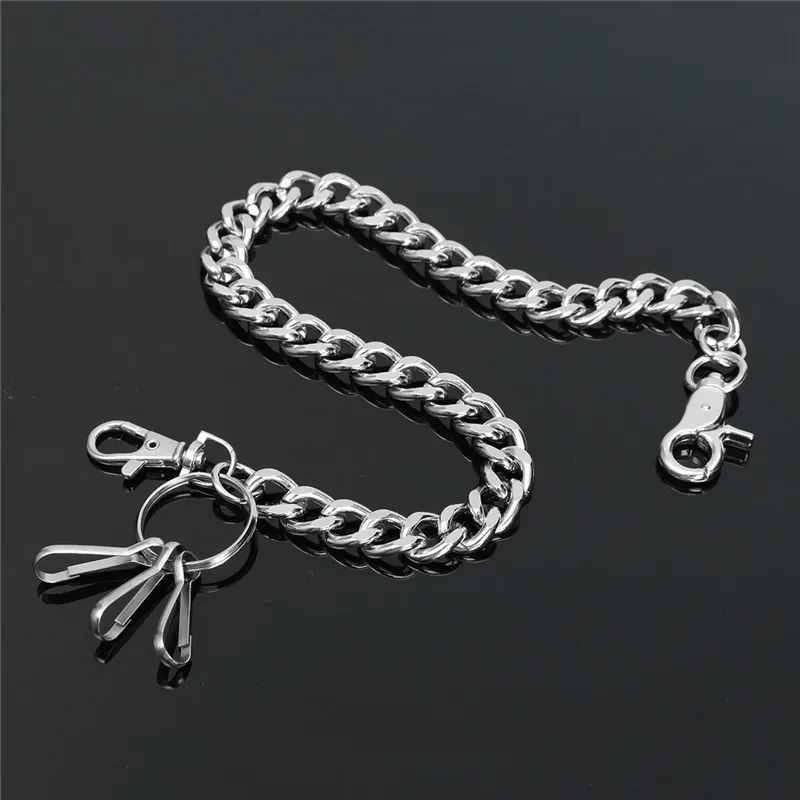 48CM Simple Thick Biker Trucker Wallet Chain Strap Silver Metal Punk