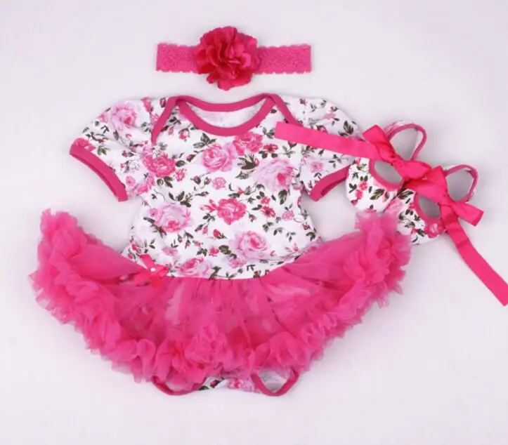 22 дюйма Reborn Baby Doll одежда с розами платье обувь подходит для или 55 см Детская кукла