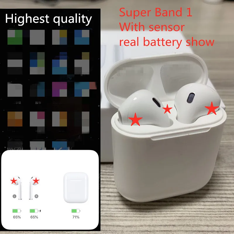 

Hot Brand AP1 with Smart Sensor and Charging Case Wireless Bluetooth Headphones Stereo Music Earphone for IOS Android PK i100