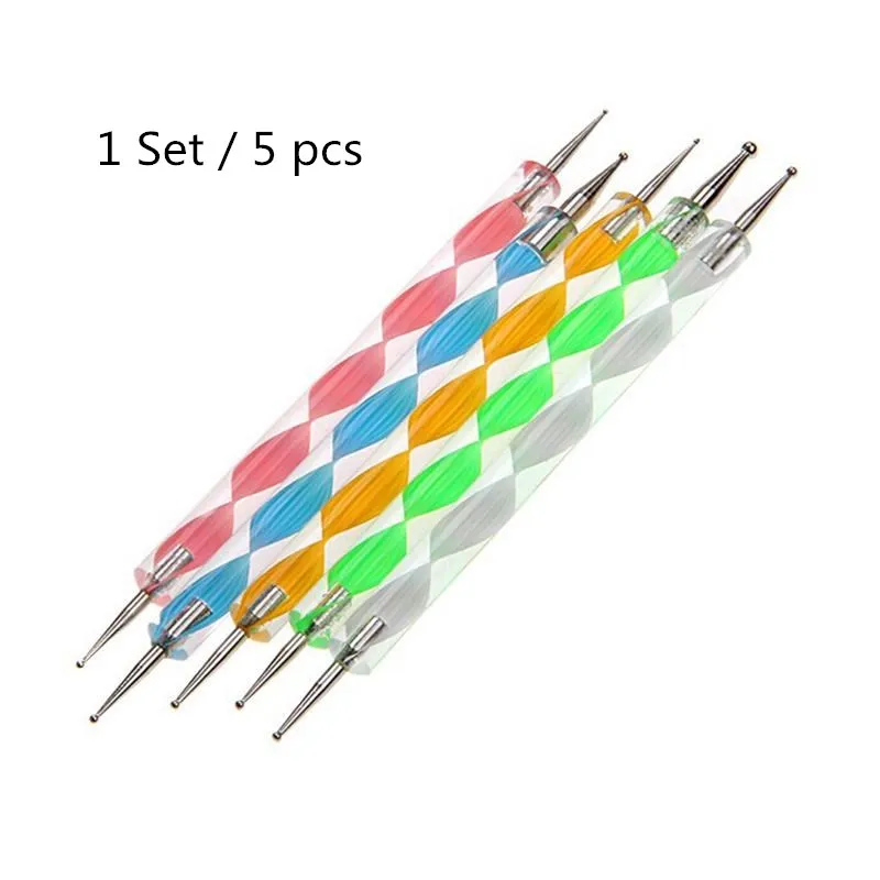 

5pcs/set 2 Way Dotting Pen Nail Rhinestones Acrylic Painting Tool Nail Art Decoration