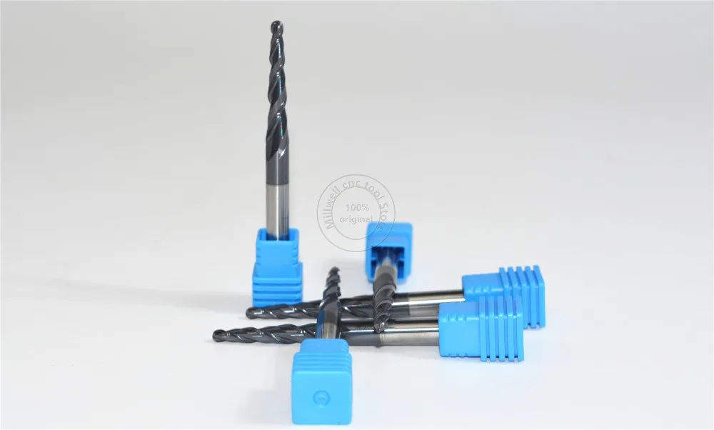 shipping-5PCS R1.5* D6* 30,5* 75L* 2F HRC55 Вольфрам прочные, покрытые карбоном конические сферическим концом штырь и конус концевые фрезы