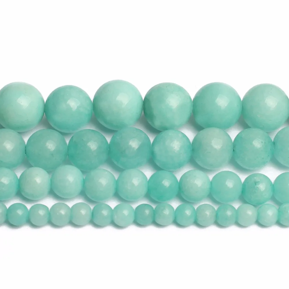 4 6 8 10 12 мм синий Амазонит Круглые бусины для самостоятельного изготовления ювелирных изделий Подвески Браслеты ожерелье 15 дюймов