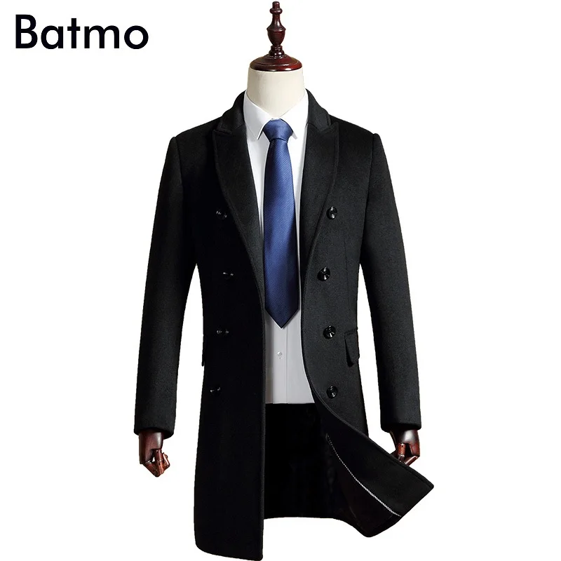 Batmo Новое поступление зимняя высококачественная шерстяная повседневная мужская куртка, Мужская зимняя куртка, Длинные мужские парки 1721
