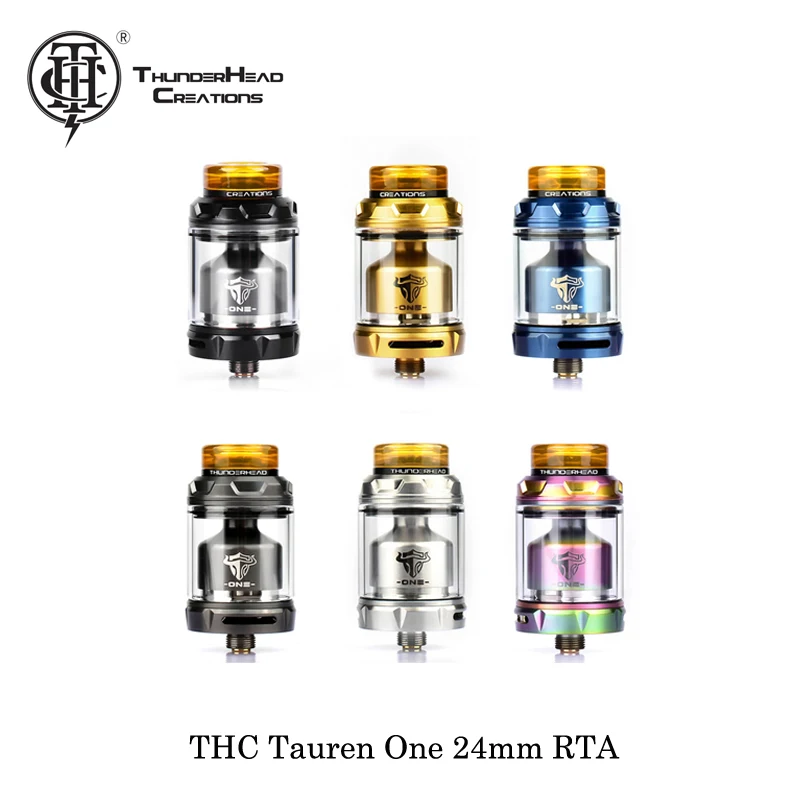 

electronic cigarettes THC Tauren One 24mm RTA ThunderHead Creations 2ml/4.5ml Single Coil Vape Vaporizer VS Hellvape Rebirth RTA