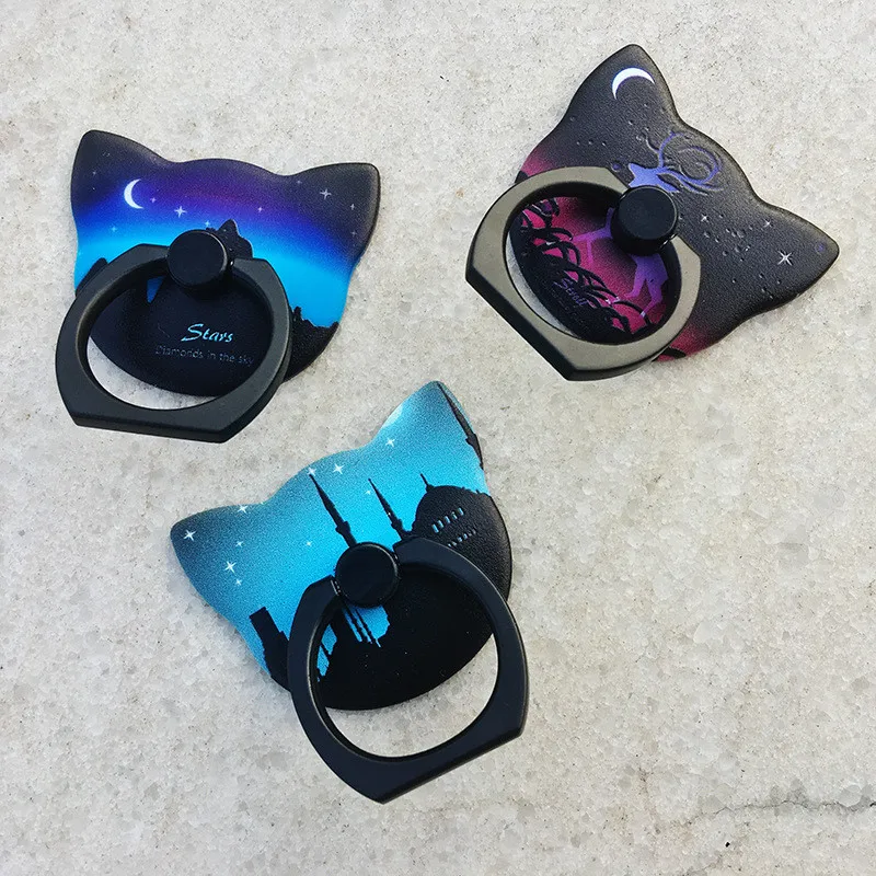 

Luminous phone finger holder grip bracket mobile phone ring buckle custom 360 degree rotating lazy ring metal buckle solid