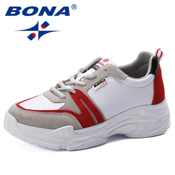 

BONA 2019 Spring Autumn Casual Women Sneakers Shoes Breathable Shoes Flat Platform Leisure Shoes Female Trainers Comfortable