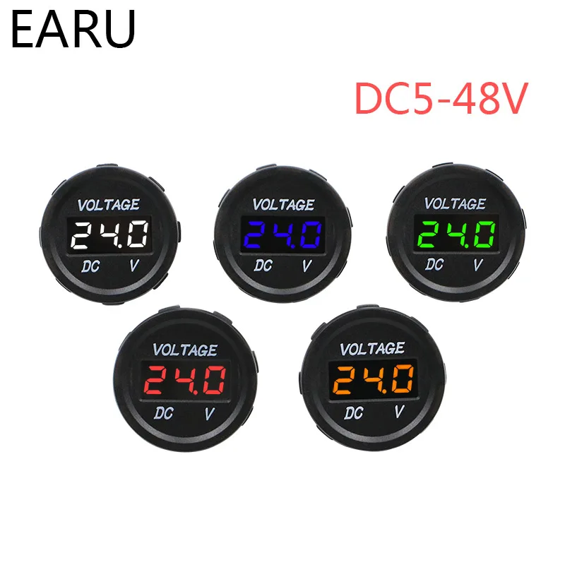 

Mini Digital Voltmeter DC5V-48V Waterproof Auto Boat Car Styling Motorcycle LED Panel Volt Voltage Meter Tester Monitor Display