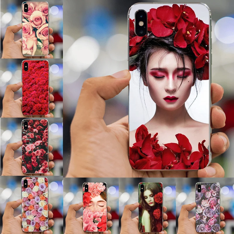 LISHE красивый садовый красный цветок розы для iPhone XS Max 6 6s Plus 7 7plus 8 X 10 4S 5C