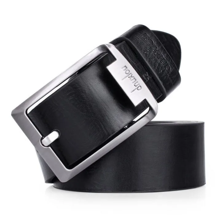 men's belt New Mens Leather Single Prong Belt Business Casual Dress Metal Buckle Waist Strap Belts wholesale#T20 - Color: Black