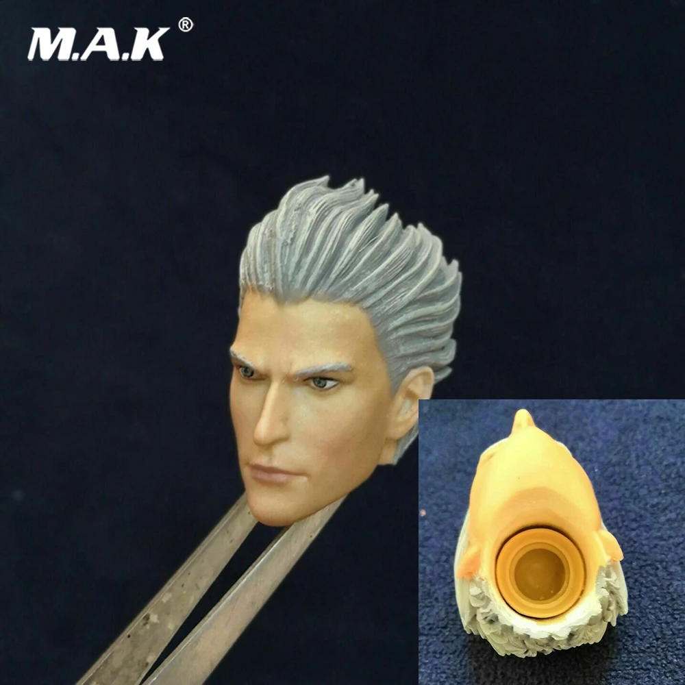 Масштаб 1/6 Мужская голова лепка Аниме игра вергила мага резьба модель для 12