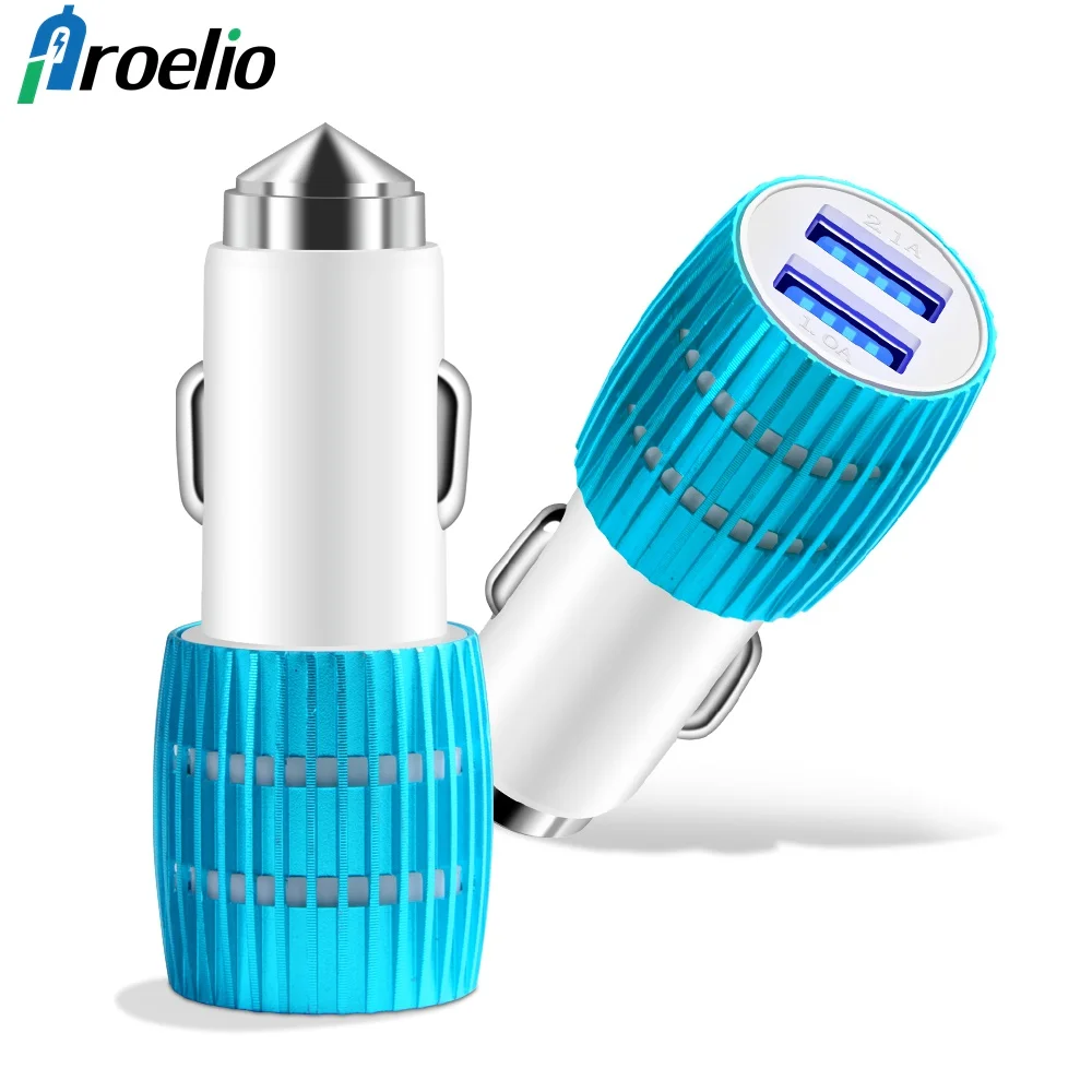 Proelio Mini 2 Ports USB Car Charger For iPhone 7 8 Plus X XR XS Max Mobile Phone Car Charger For Samsung Galaxy S8 S9 S10 Plus