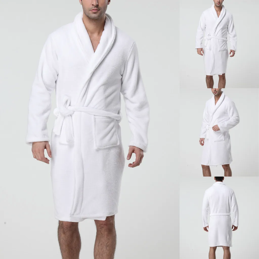 Пижама мужской банный халат зимний плюшевый платок халат Домашняя одежда накидка халат с длинными рукавами d90712