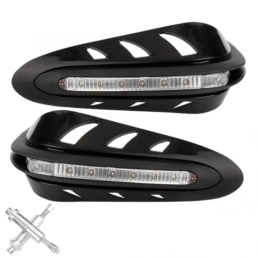 

Outdoor Motorcycle Handlebar Handguard Hand Guard Protector with White Light Security Accessory