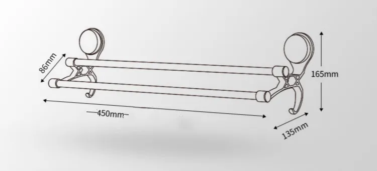 45 см Держатель для двух полотенец Держатель для полотенец из нержавеющей стали вешалка для полотенец с пластиковой ванная хранилище держатель аксессуары