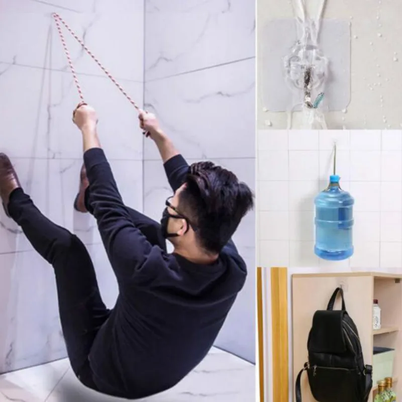 15PCs Transparent Strong Self Adhesive Door Wall Hangers Towel Mop Handbag Holder Hooks For Hanging Kitchen Bathroom Accessories 15PCs Transparent Strong Self Adhesive Door Wall Hangers Towel Mop Handbag Holder Hooks For Hanging Kitchen Bathroom Accessories