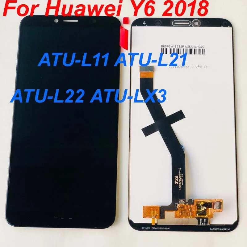 5,7 ''для huawei Y6 Y6 Prime ATU-LX1/ATU-L21 ATU-L31 ЖК-дисплей+ кодирующий преобразователь сенсорного экрана в сборе+ рамка