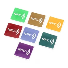 7 шт. универсальные NFC бирки многоцветные квадратные NFC бирки наклейки для NFC устройства, опт