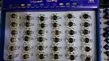 

Europe High quality fashion flower mood rings open mouth change color ring Adjustable mix style 100pcs/lot