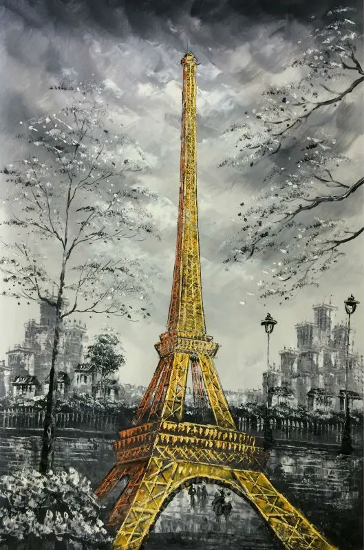 Картина с эйфелевой башней в интерьере