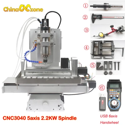 Мини фрезерный станок с ЧПУ 3040 5 осевой гравировальный станок с шариковым винтом фрезерный станок с ЧПУ для дерева, алюминия, меди, металла - Цвет: CNC3040 5-axis kit