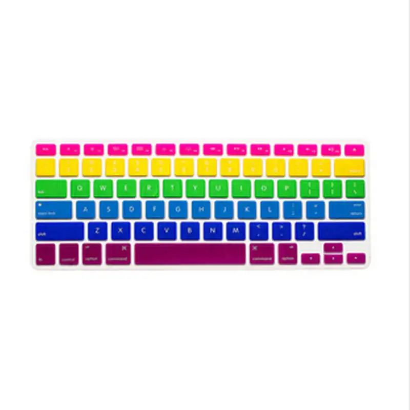 Buy Rainbow Silicone Keyboard Cover Skin 6 color rainbow keyboard 2016 NEW for