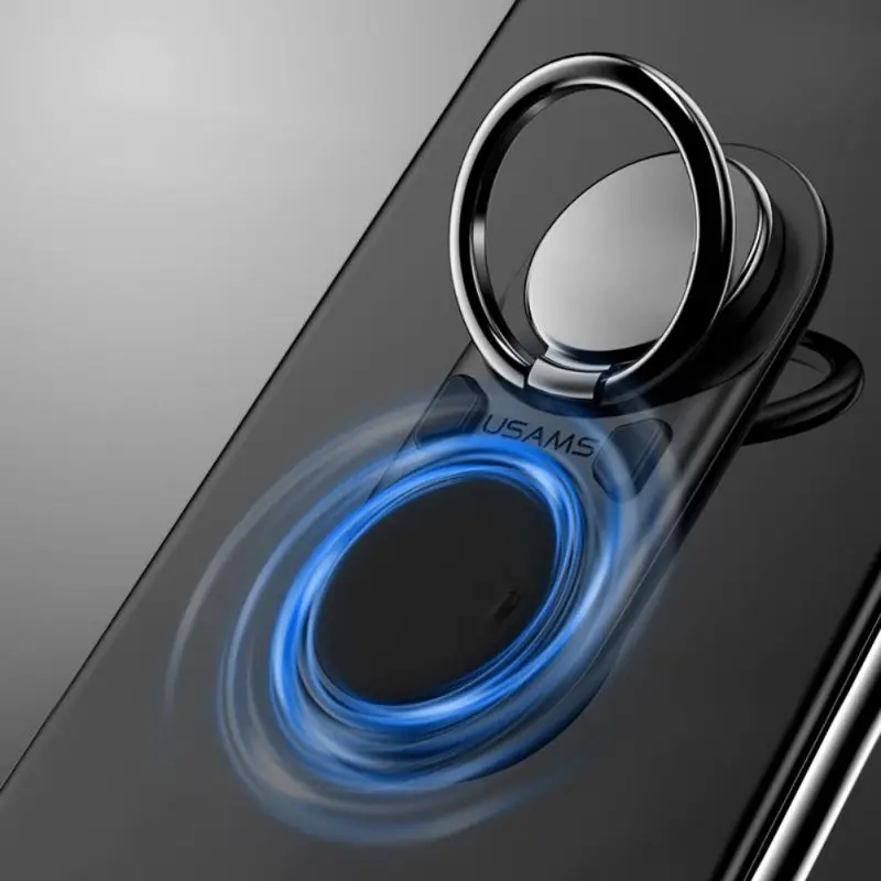USAMS Decompression Finger Ring Phone Holder Multifunction Metal Holder 360 Rotating Mobile Phone Holder for iPhone XR Samsung