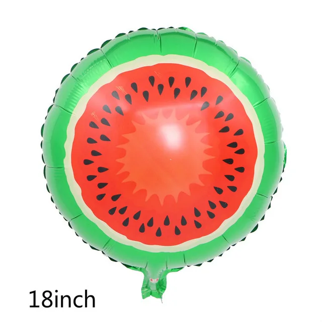 2 шт Гавайские Луау вечерние воздушные шары летние фруктовые круглые воздушные шары из фольги ананас Пальма первый день рождения Декор Детская игрушка подарок - Цвет: round watermalon