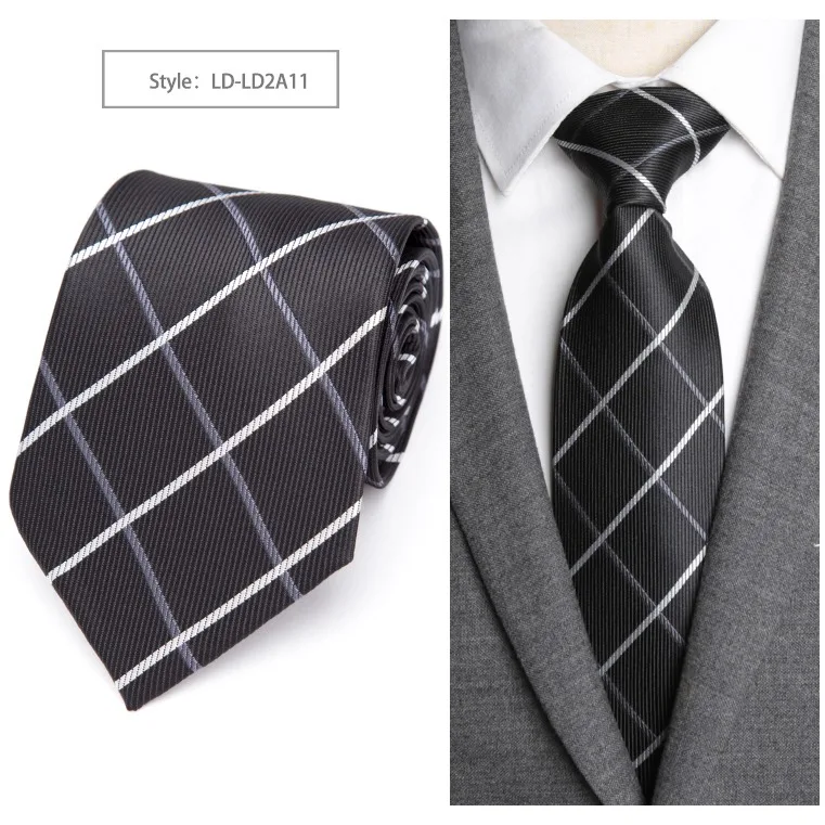 Мужские галстуки 8 см Модный Полосатый галстук мужской s деловой классический формальный свадебный галстук-бабочка рубашка платье аксессуары Corbatas Para Hombre - Цвет: LD-LD2A11