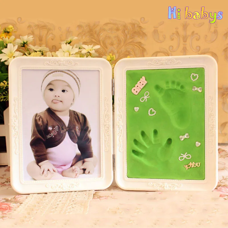 

Baby Hand-foot Print Maker Kit Clay Photo Frame Non-Toxic Baby Souvenirs Plasticine Model Newborn Footprint Ink Pad Photo Frame