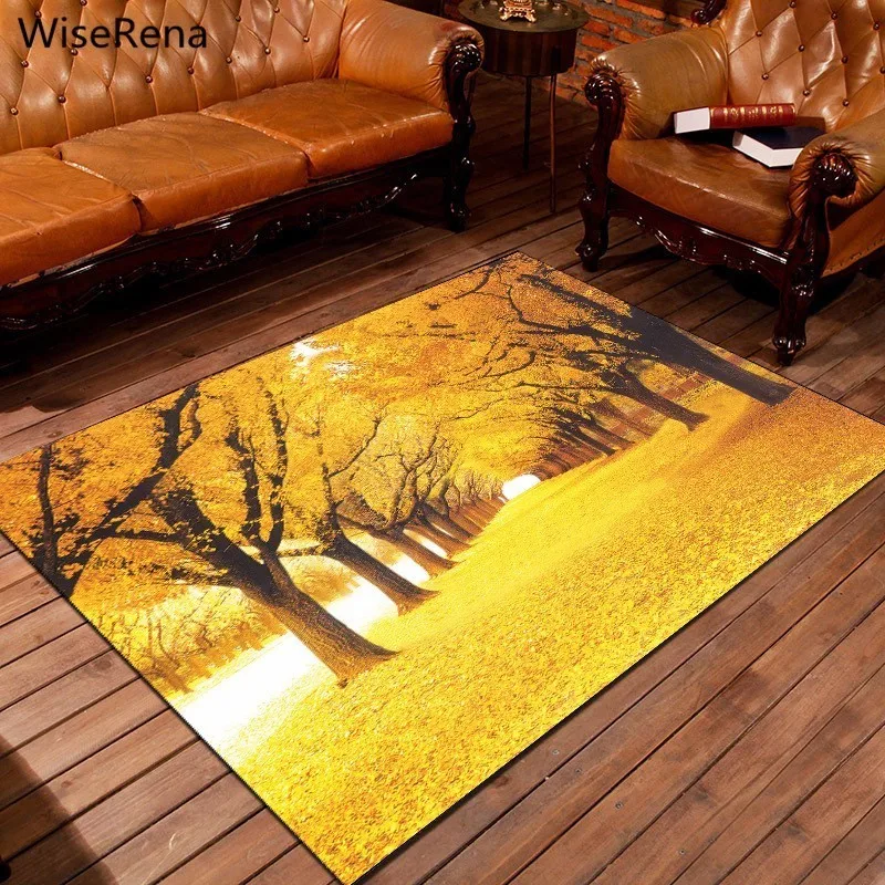Красота кленовое дерево живописный большой размер ковер печатных гостиная; зал Коврики для ванной спальни коврики под стулья для взрослых дома отеля использования