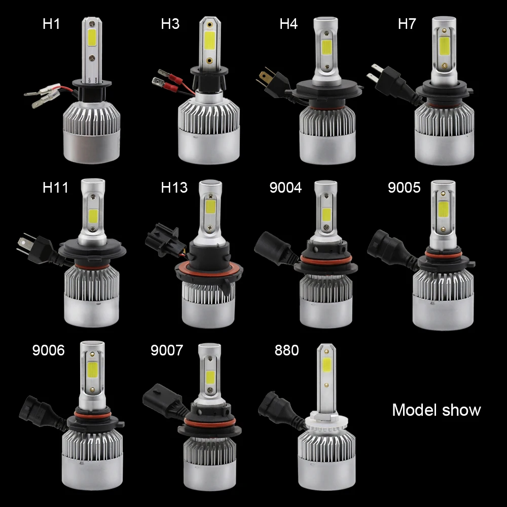 2 шт. фары для мотоцикла S2 H4 H7 светодиодные лампы H11 HB3 9006 COB Автомобильные фары 12В Автомобильные фары H1 6500K 12V