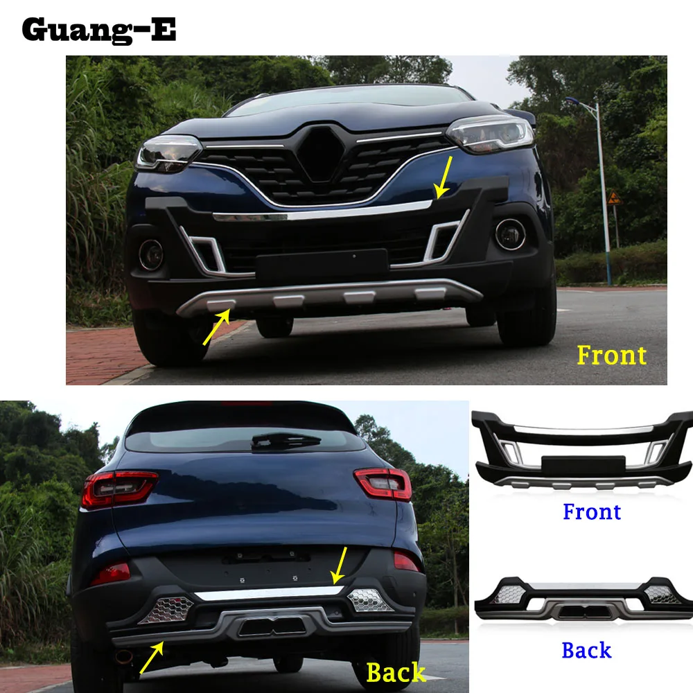 

High quality For Renault Kadjar 2016 2017 2018 ABS+Plastic Front/Back rear Bumper tailgate pedal Strip trim plate lamp threshold
