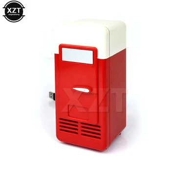 

High Quality Mini USB Gadget Beverage Cans Cooler Warmer Refrigerator Mini Fridge with Internal LED Light usb fridge