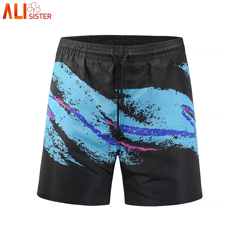 Alissister, летние пляжные шорты с принтом, мужские пляжные шорты, Бермуды, мужские спортивные штаны для бодибилдинга, фитнеса, шорты для бега